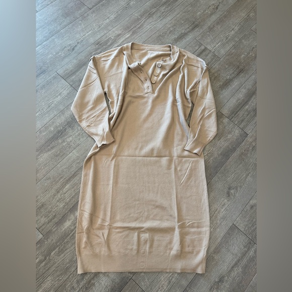 Beige Knit Sweater Dress XL - Picture 6 of 9